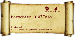 Merschitz Alícia névjegykártya